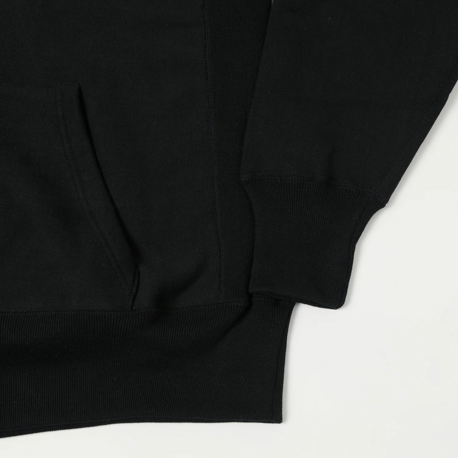 Warehouse & Co 484 Reverse Weave Hooded Sweatshirt - Black - Image 4