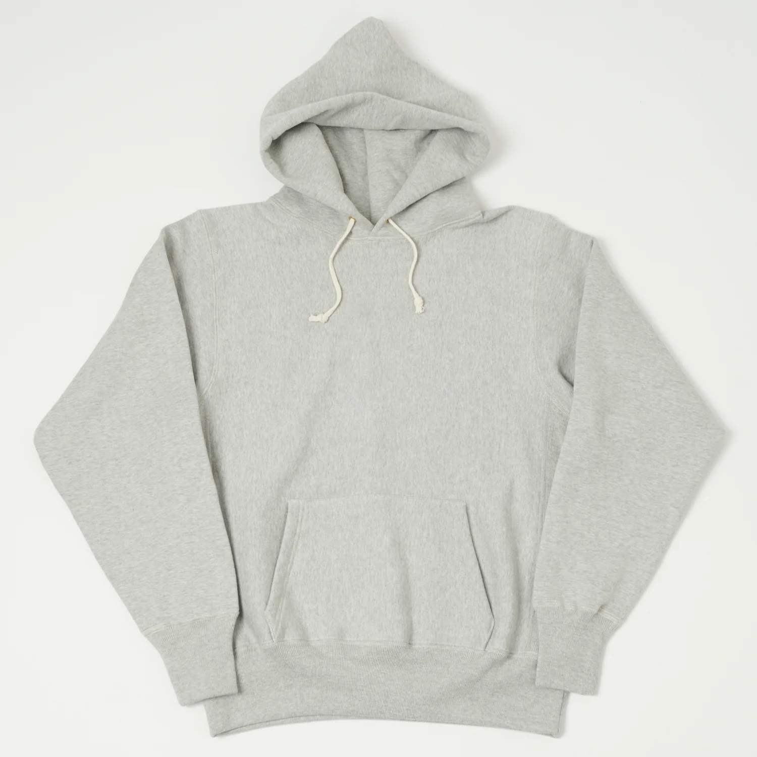 Warehouse & Co 484 Reverse Weave Hooded Sweatshirt - Heather Grey