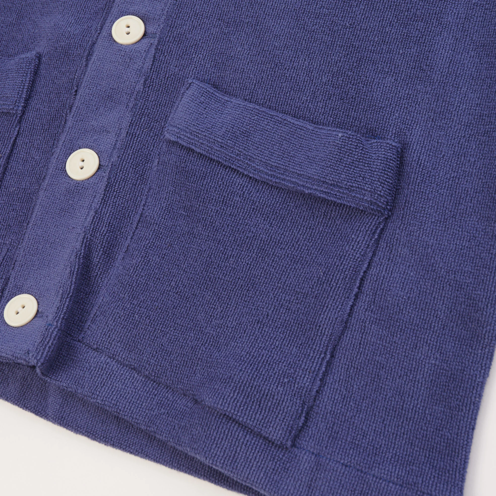 Warehouse & Co 488 Cotton Pile Cardigan - Navy - Image 4
