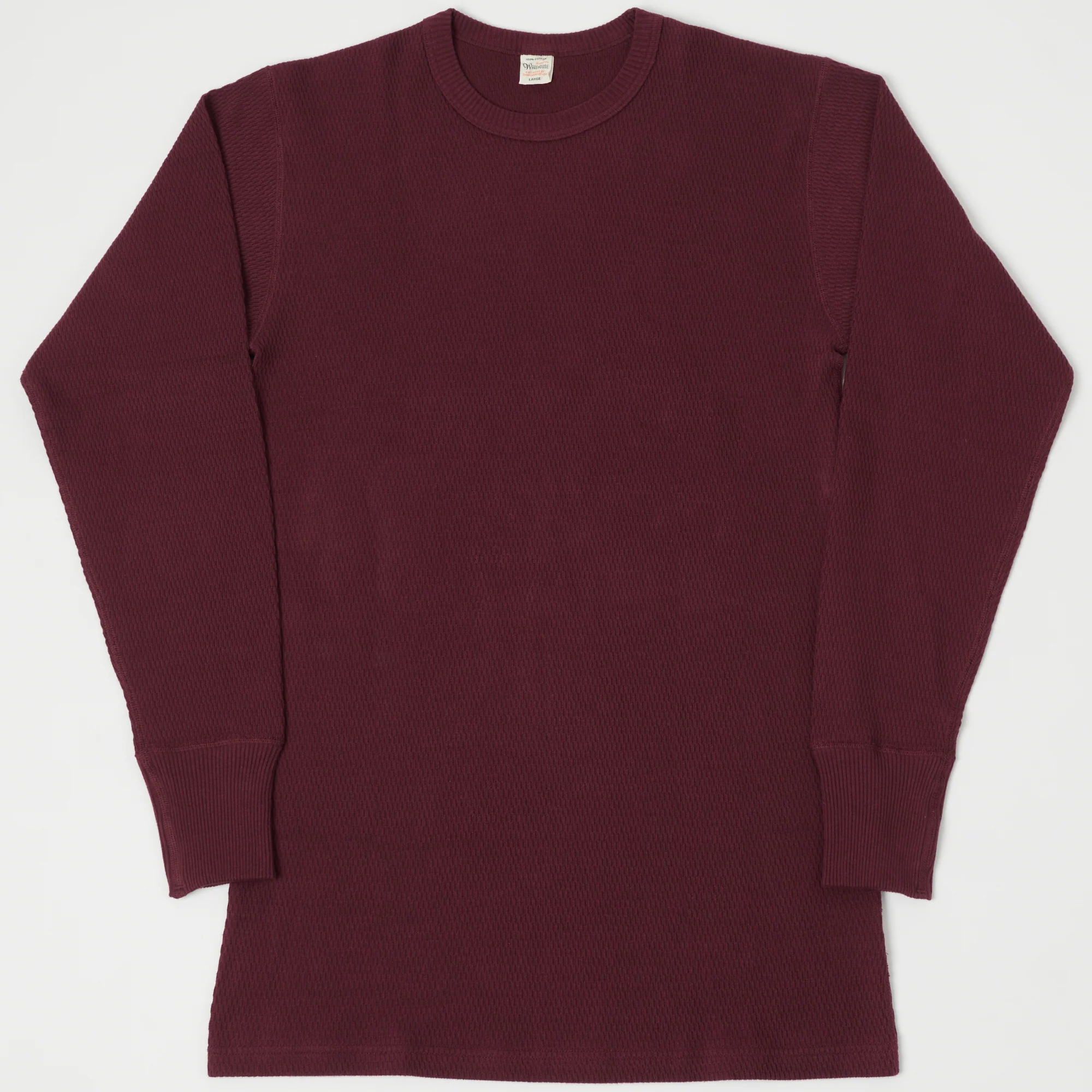 Warehouse & Co 5903 Waffle Knit Thermal T-Shirt - Bordeaux