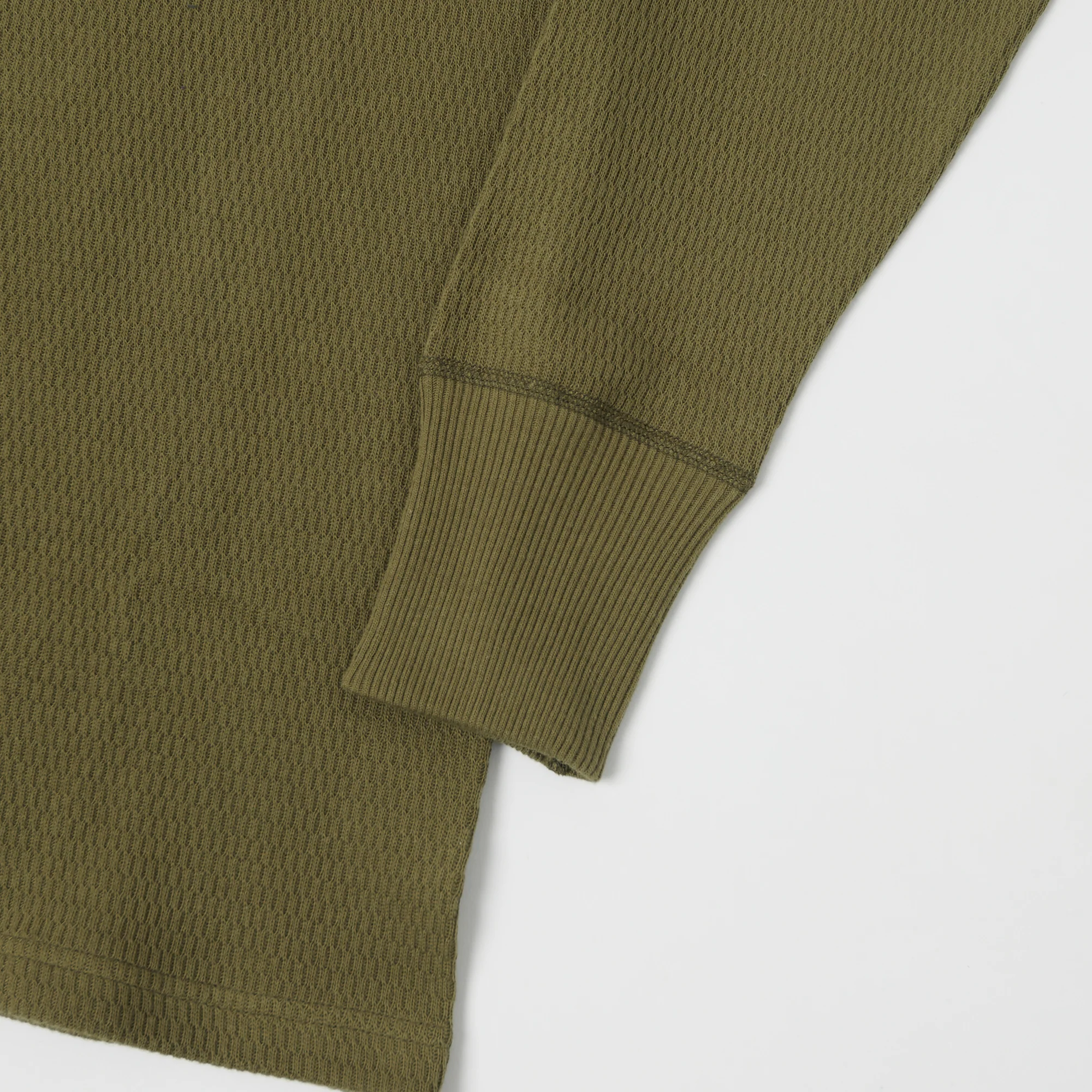 Warehouse & Co 5903 Waffle Knit Thermal T-Shirt - Olive Drab - Image 4
