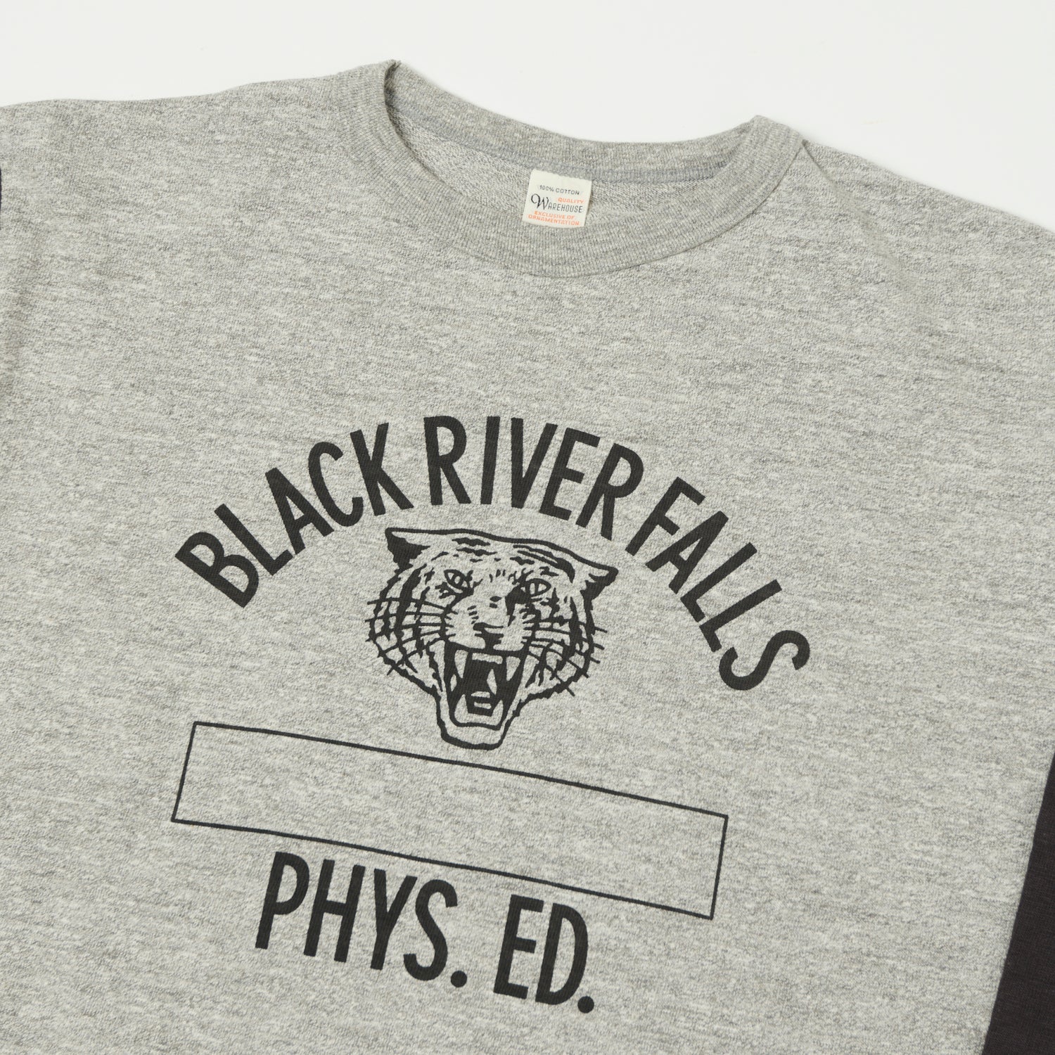 Warehouse & Co 'Black River Tigers' 4800 Baseball T-Shirt - Heather Grey/Sumikuro - Image 2