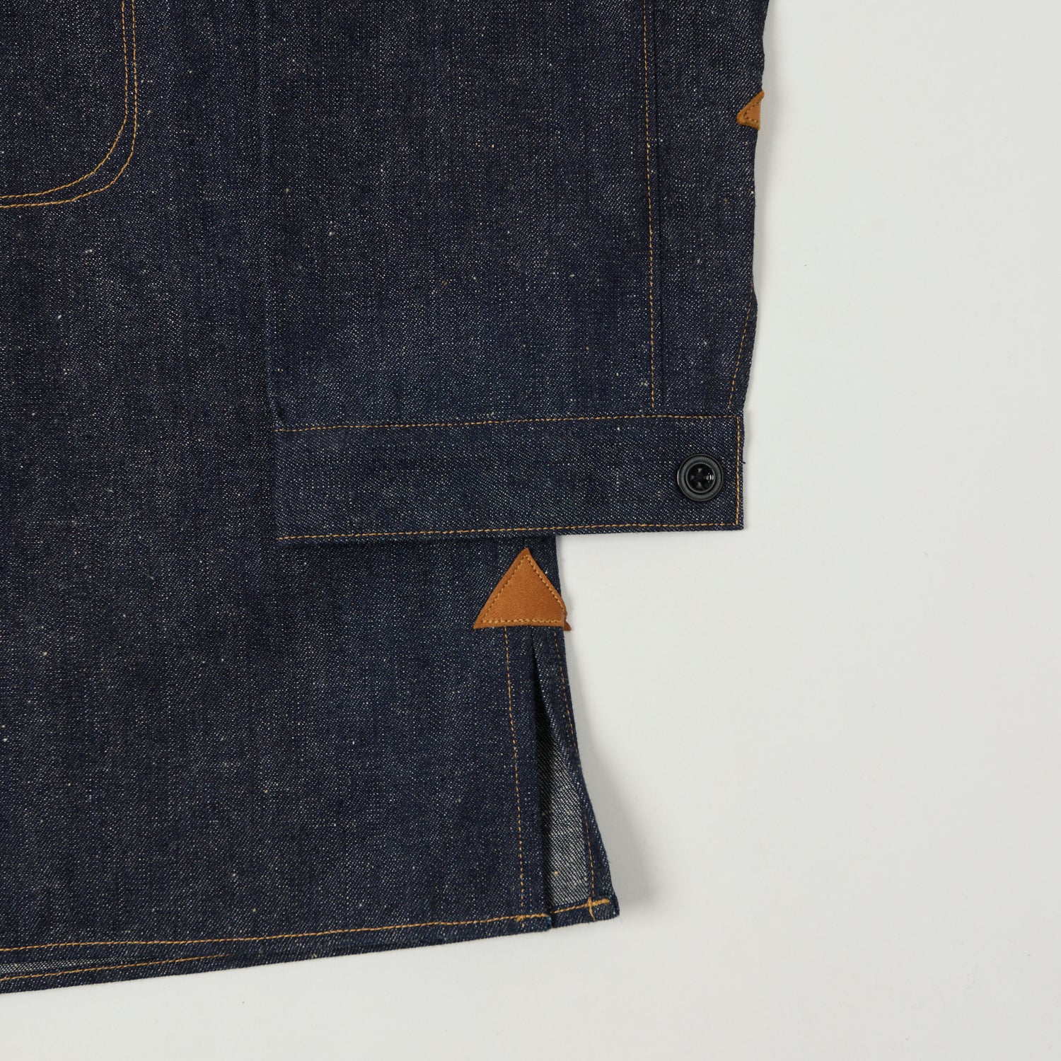 Warehouse & Co 2213 'Greenebaum' 1880s Heavy Leather Bound Jacket - Indigo Denim - Image 5