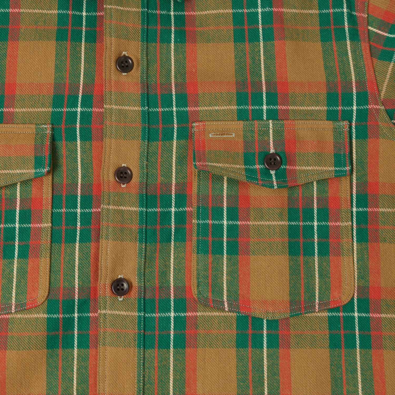 Warehouse & Co 3022 Duck Digger Plaid Flannel Shirt - Brown/Green - Image 4