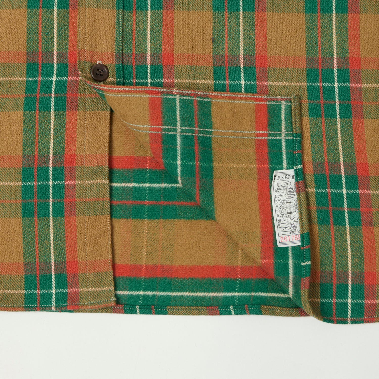 Warehouse & Co 3022 Duck Digger Plaid Flannel Shirt - Brown/Green - Image 5