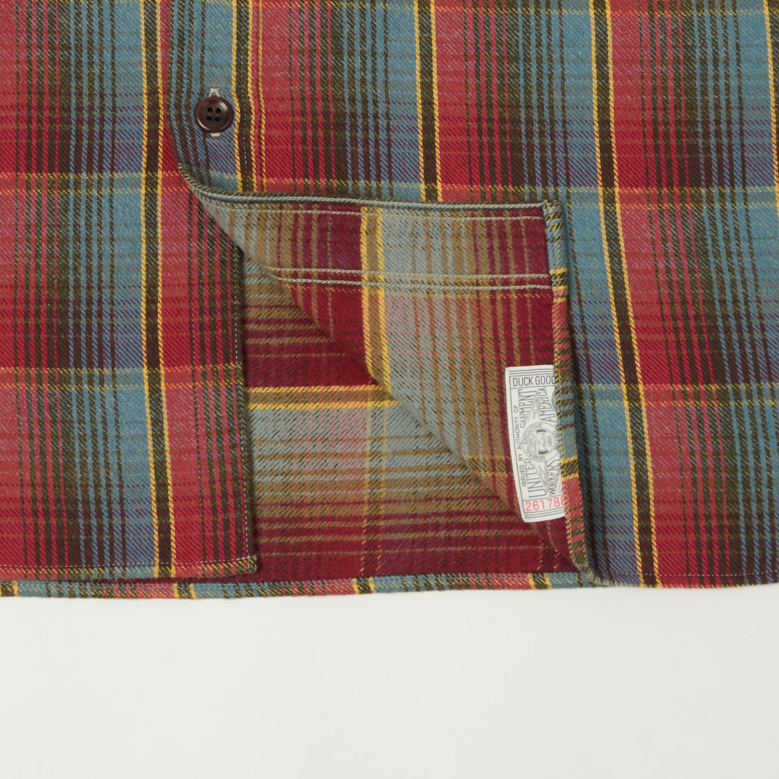 Warehouse & Co 3022 Flannel Shirt W/ Chin Strap - Red/Navy/Off White - Image 4