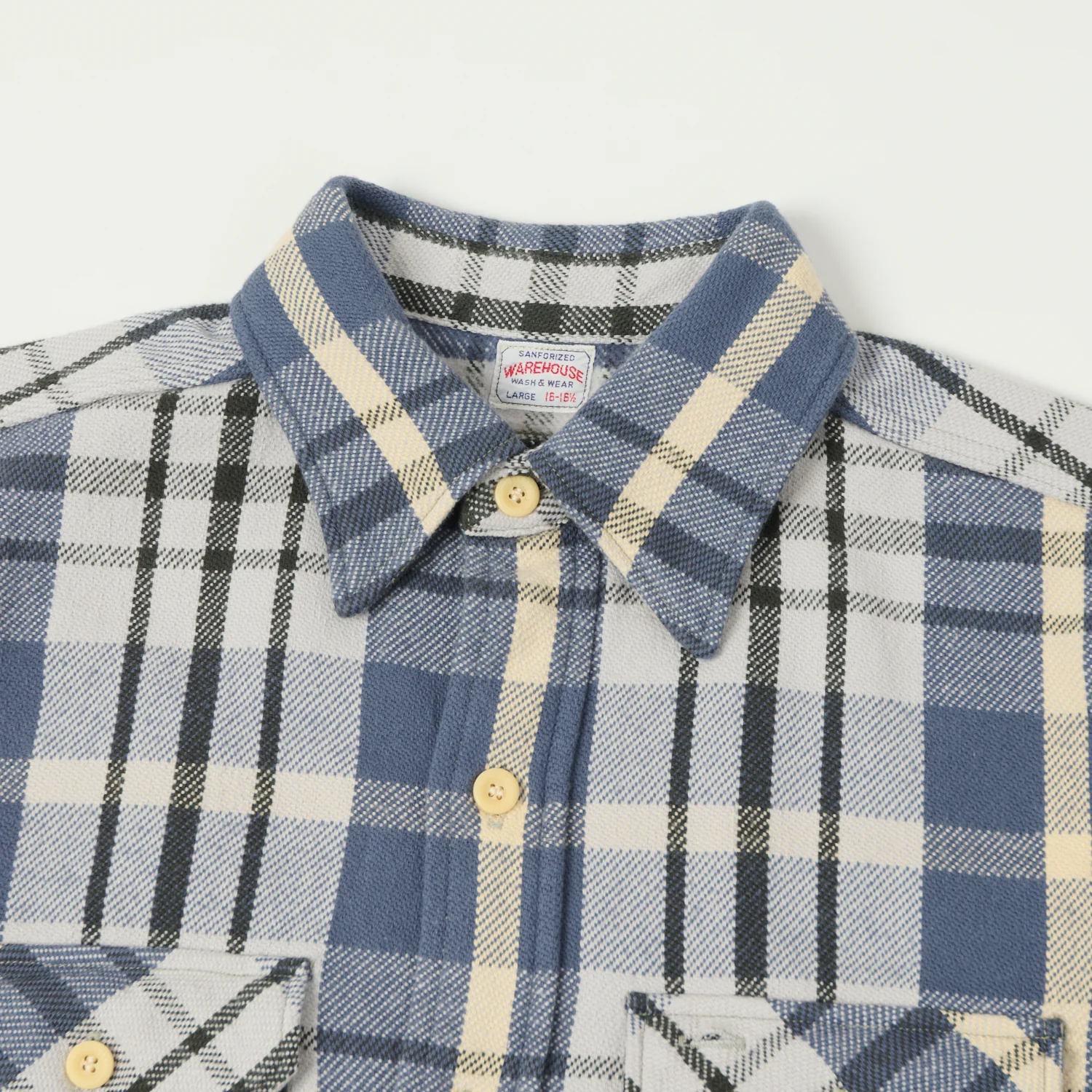 Warehouse & Co 3104 Plaid Flannel Shirt - Blue/Black - Image 2