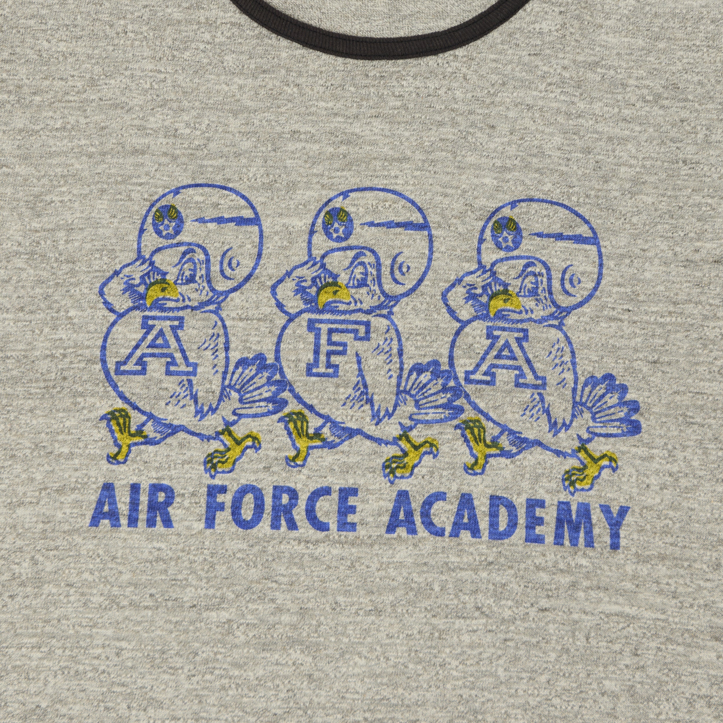 Warehouse & Co 4059 'Air Force Academy' Ringer T-Shirt - Heather Grey/Black - Image 4