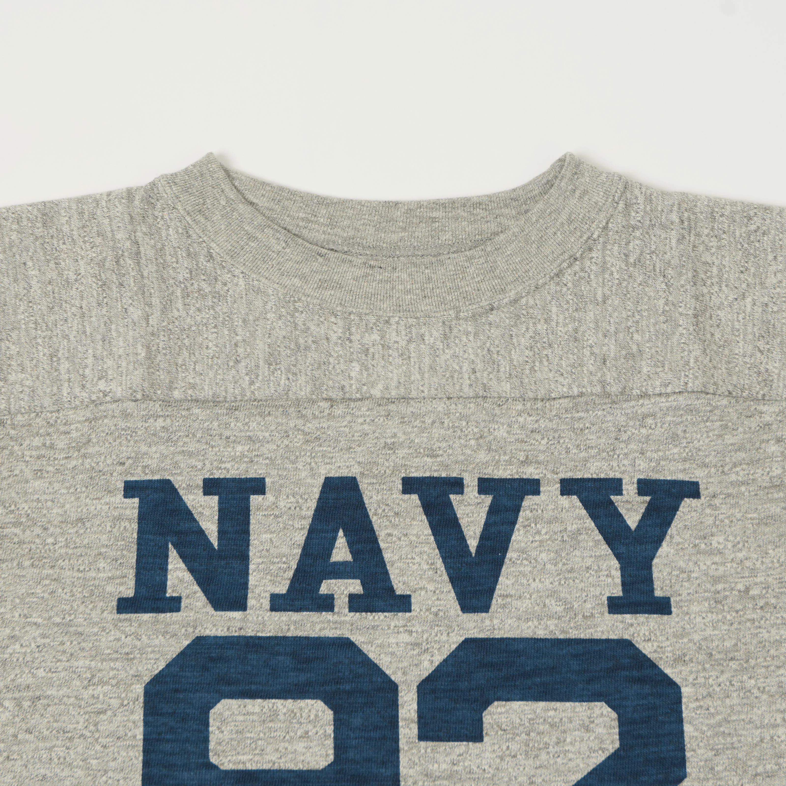 Warehouse & Co 4063 'Navy 92' 3/4 Sleeve Football T-Shirt - Heather Grey - Image 3