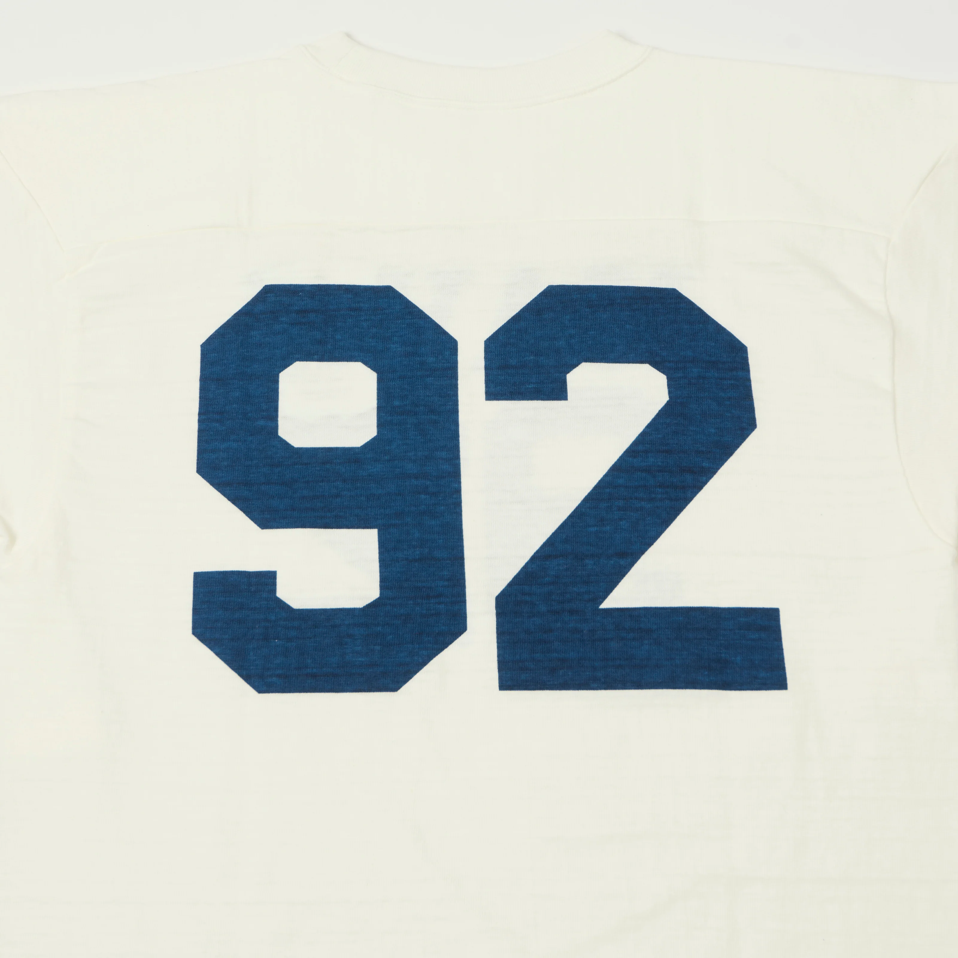 Warehouse & Co 4063 'Navy 92' 3/4 Sleeve Football T-Shirt - Off White - Image 2