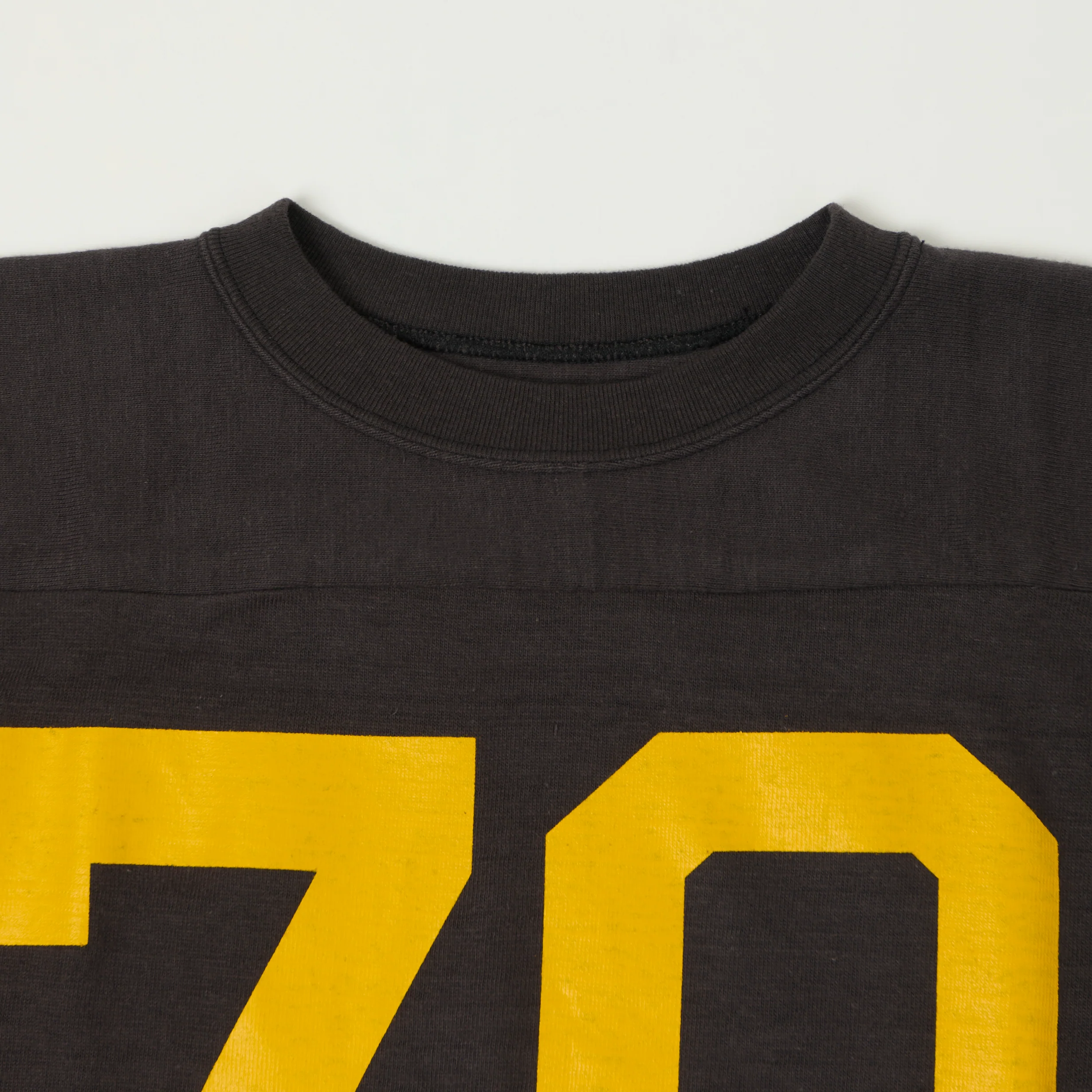 Warehouse & Co 4063 'No. 70' 3/4 Sleeve Football Tee - Black - Image 2