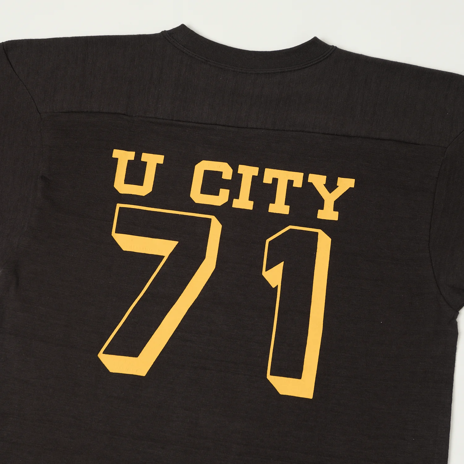 Warehouse & Co 4063 'U City' 3/4 Sleeve Football T-Shirt - Black - Image 4