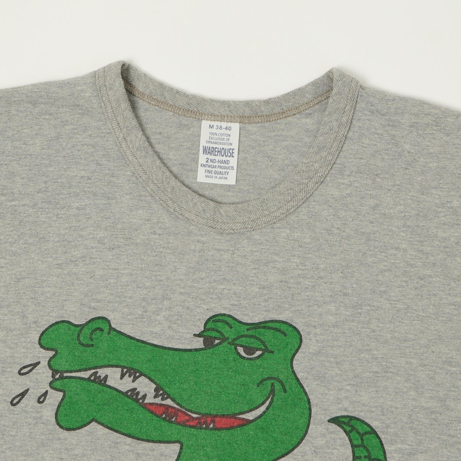 Warehouse & Co 4064 'Crocodile' T-Shirt - Heather Grey - Image 2
