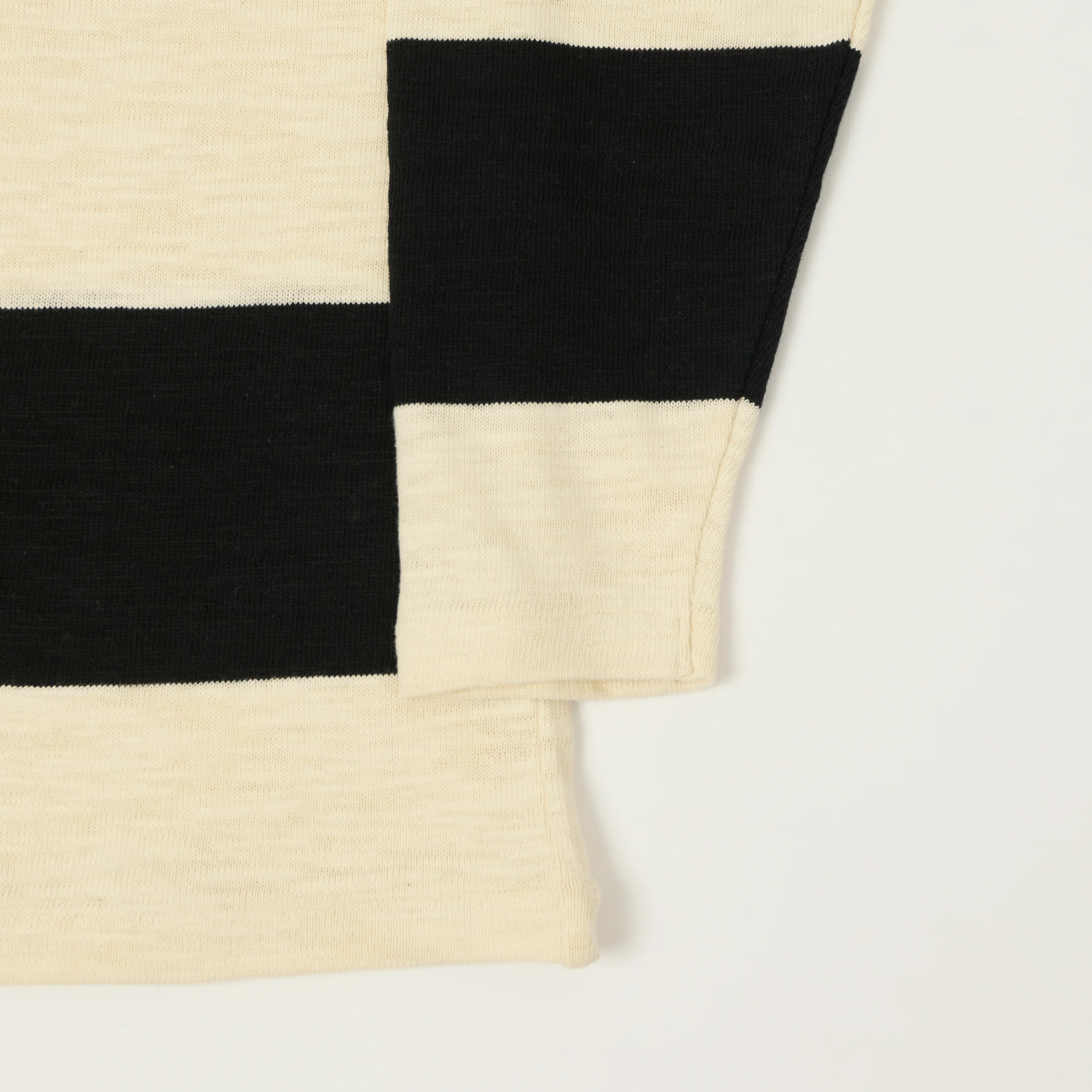 Warehouse & Co 4110 Duck Digger Long Sleeve Slub Border T-Shirt - Black/Natural - Image 3