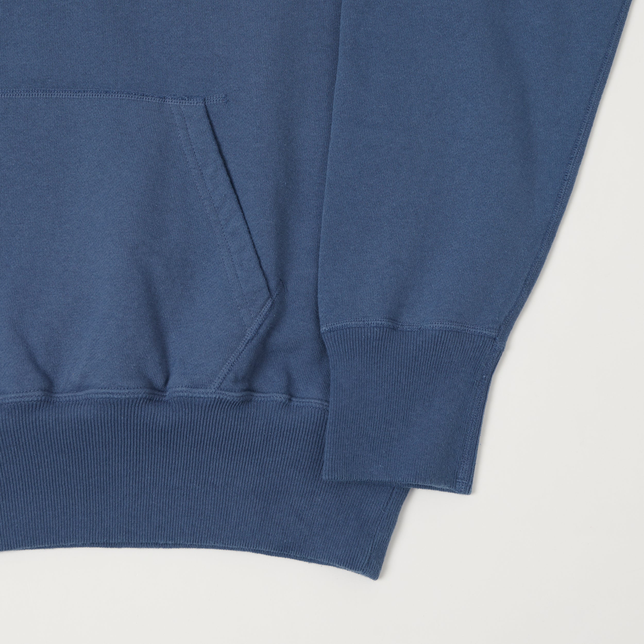 Warehouse & Co 462 Raglan Sleeve Hooded Sweatshirt - Blue - Image 3