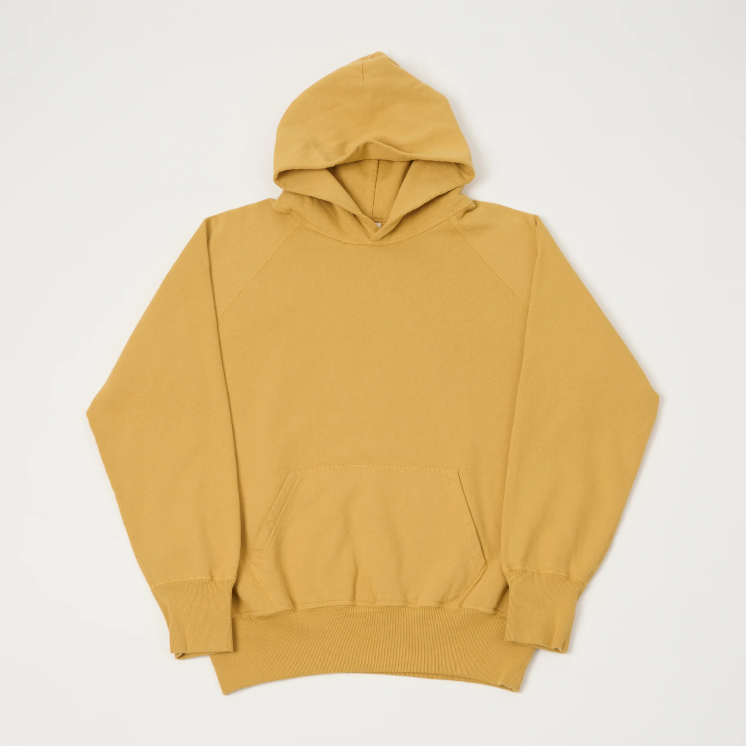 Warehouse & Co 462 Raglan Sleeve Hooded Sweatshirt - Mustard