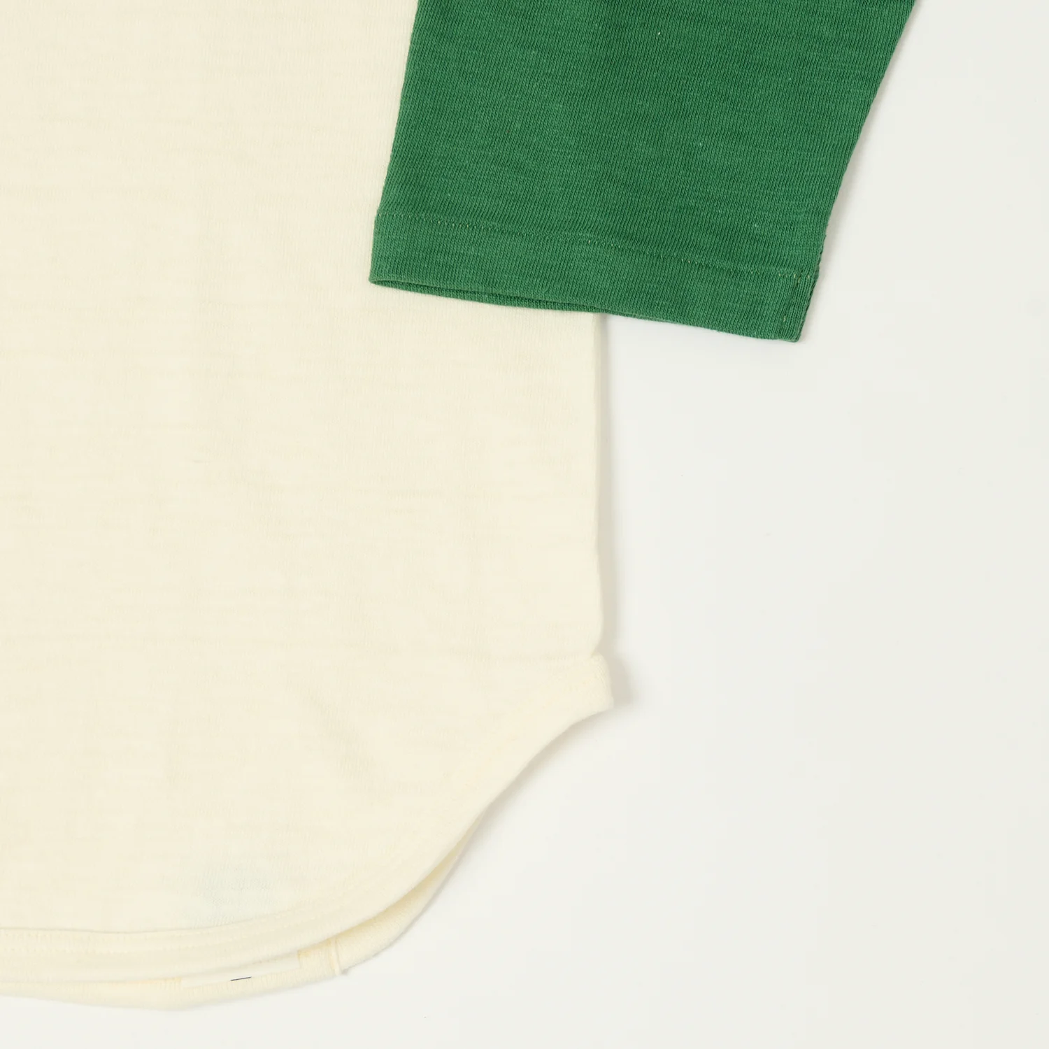 Warehouse & Co 4800 'Coyote'  Baseball T-Shirt - Cream/Light Green - Image 3