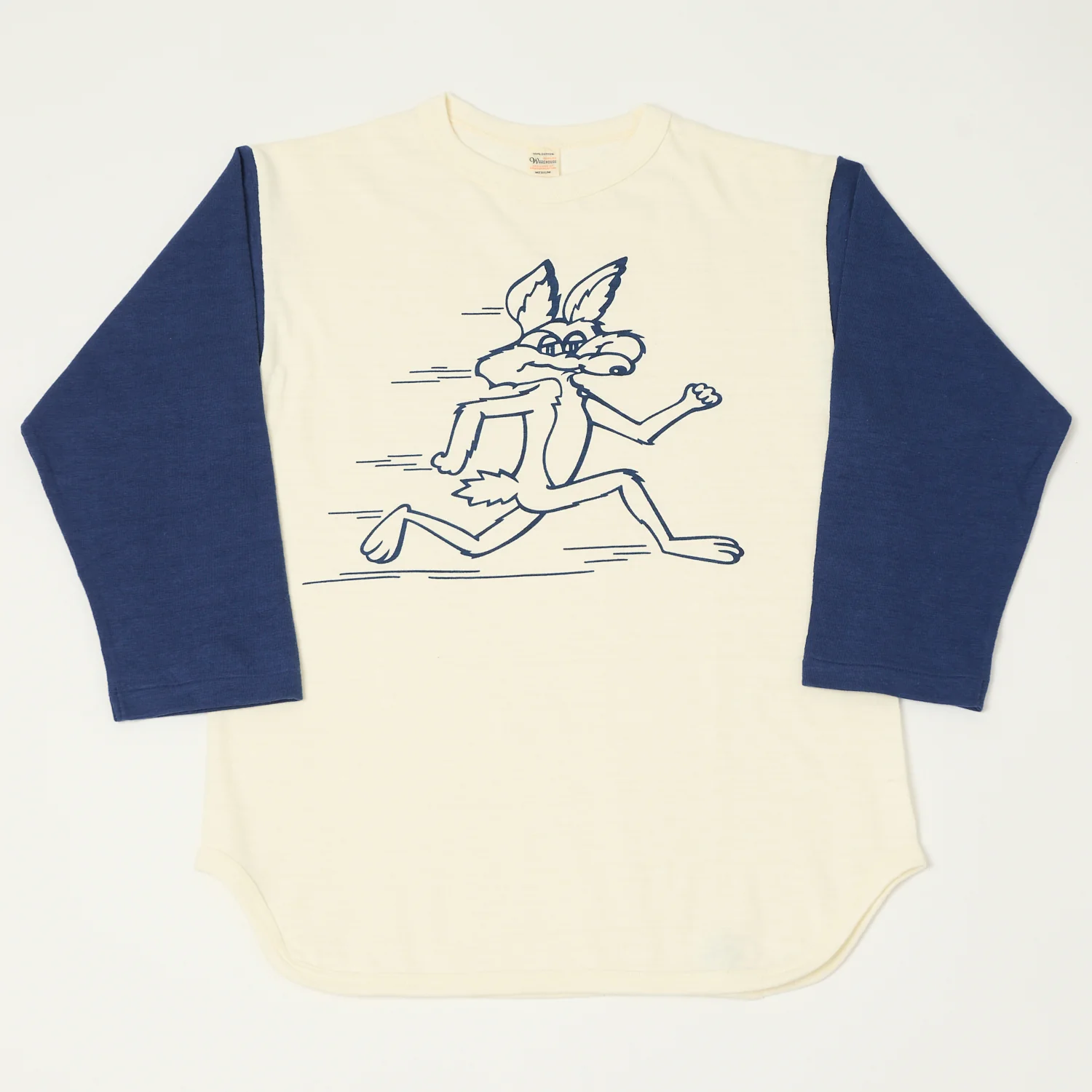 Warehouse & Co 4800 'Coyote' Baseball T-Shirt - Cream/Navy