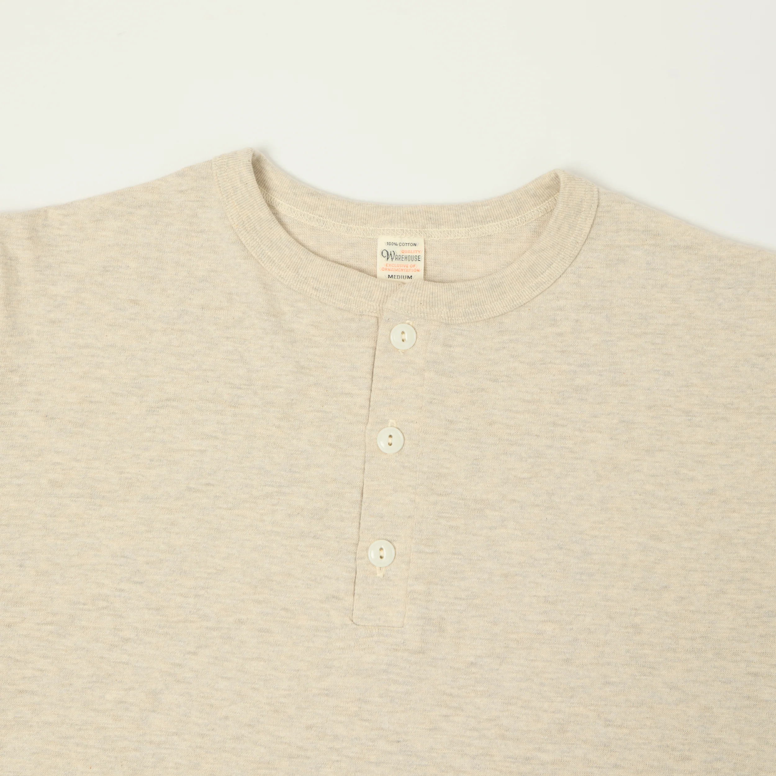 Warehouse & Co 5907 Long Sleeve Henley - Oatmeal - Image 2