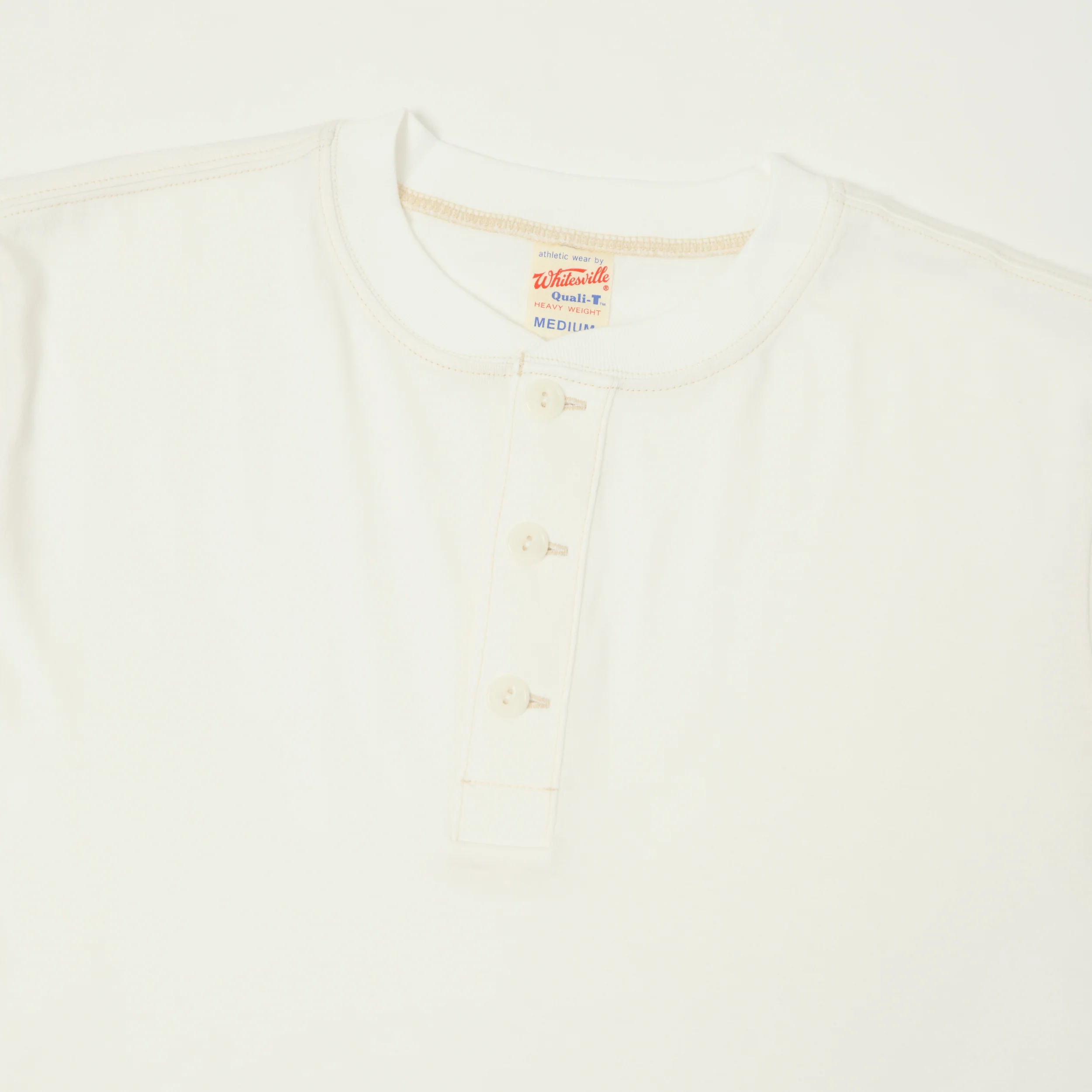 Whitesville Classic Henley T-Shirt - Off White - Image 2