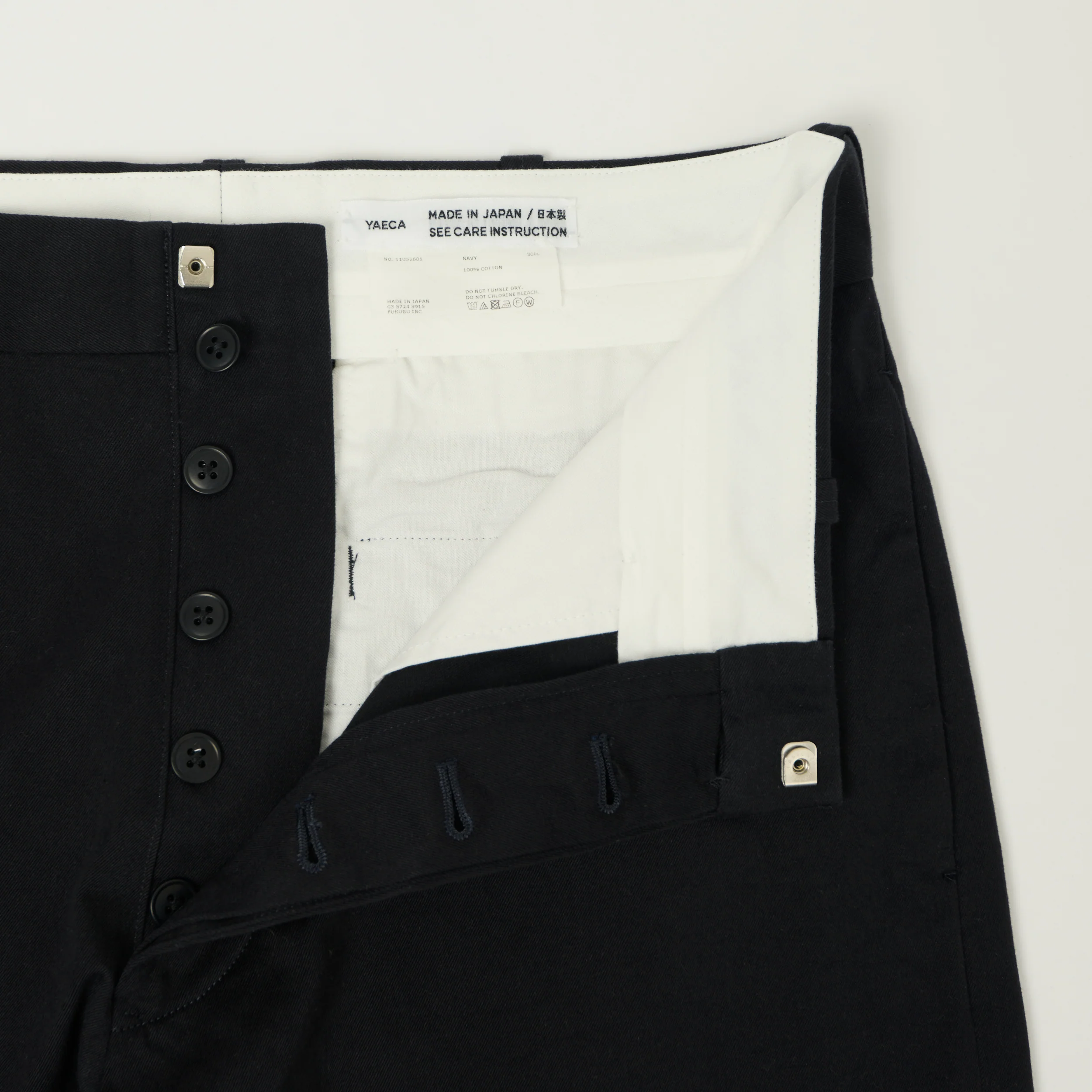 YAECA Wide Leg Classic Chino - Navy - Image 3