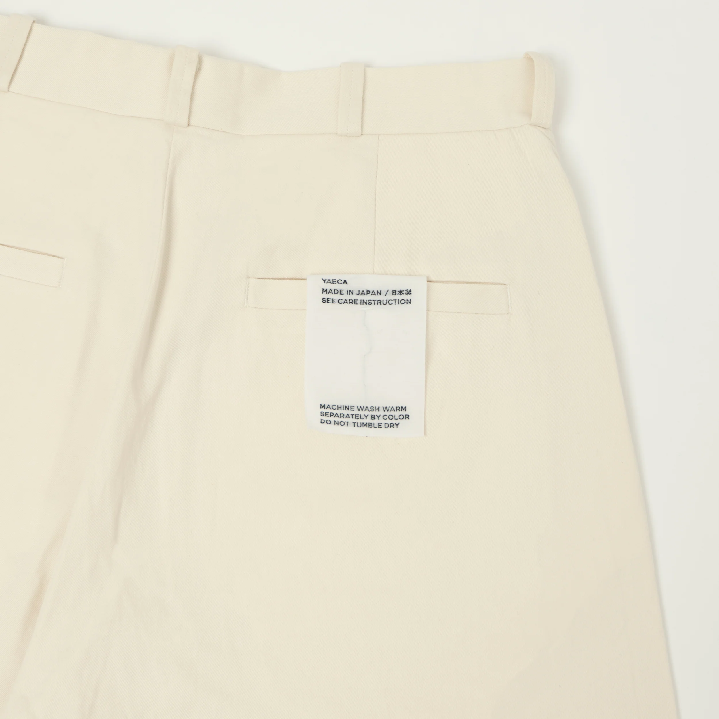 YAECA Wide Leg Classic Chino - White - Image 2