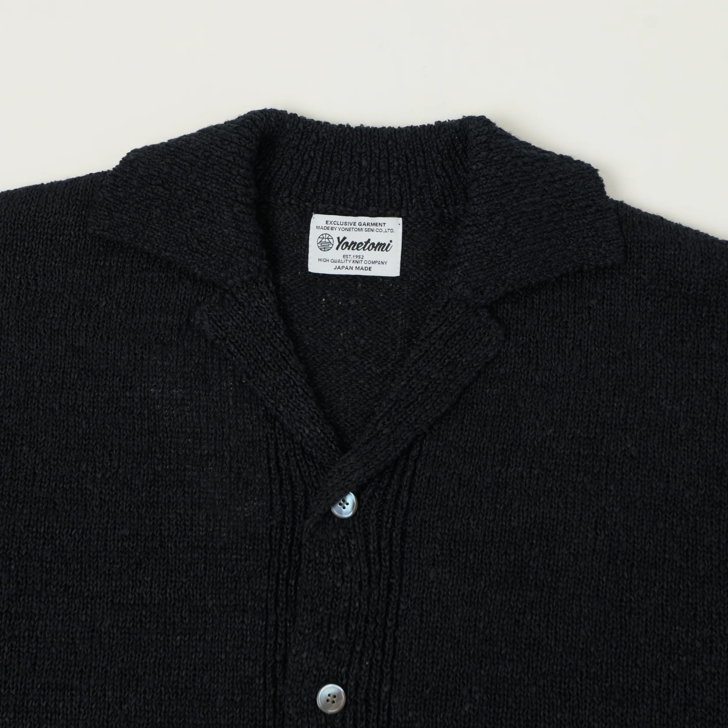 Yonetomi 'Moku' Gima Slub Knit Shirt - Navy/Black - Image 2