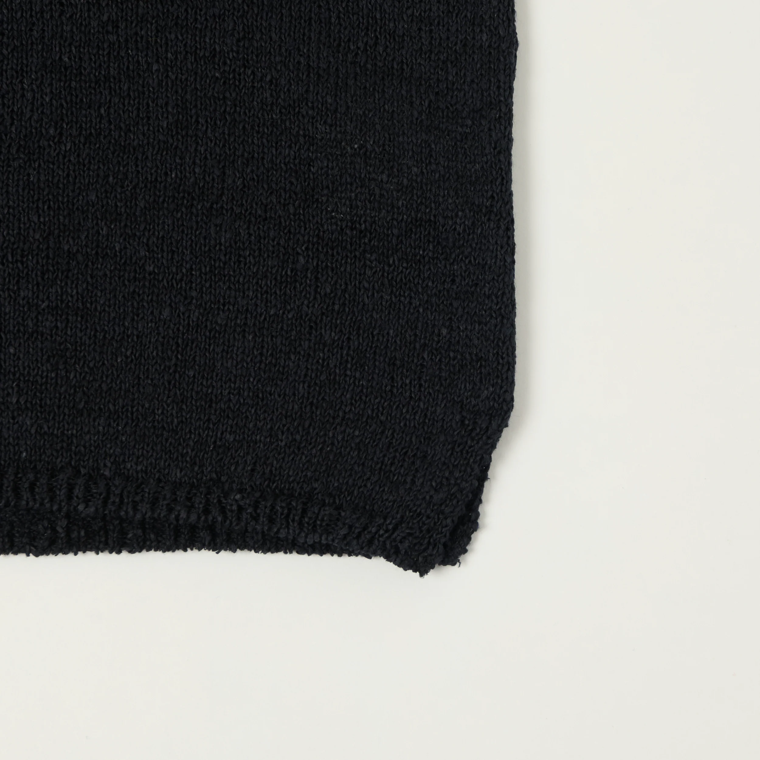 Yonetomi 'Moku' Gima Slub Knit Shirt - Navy/Black - Image 4