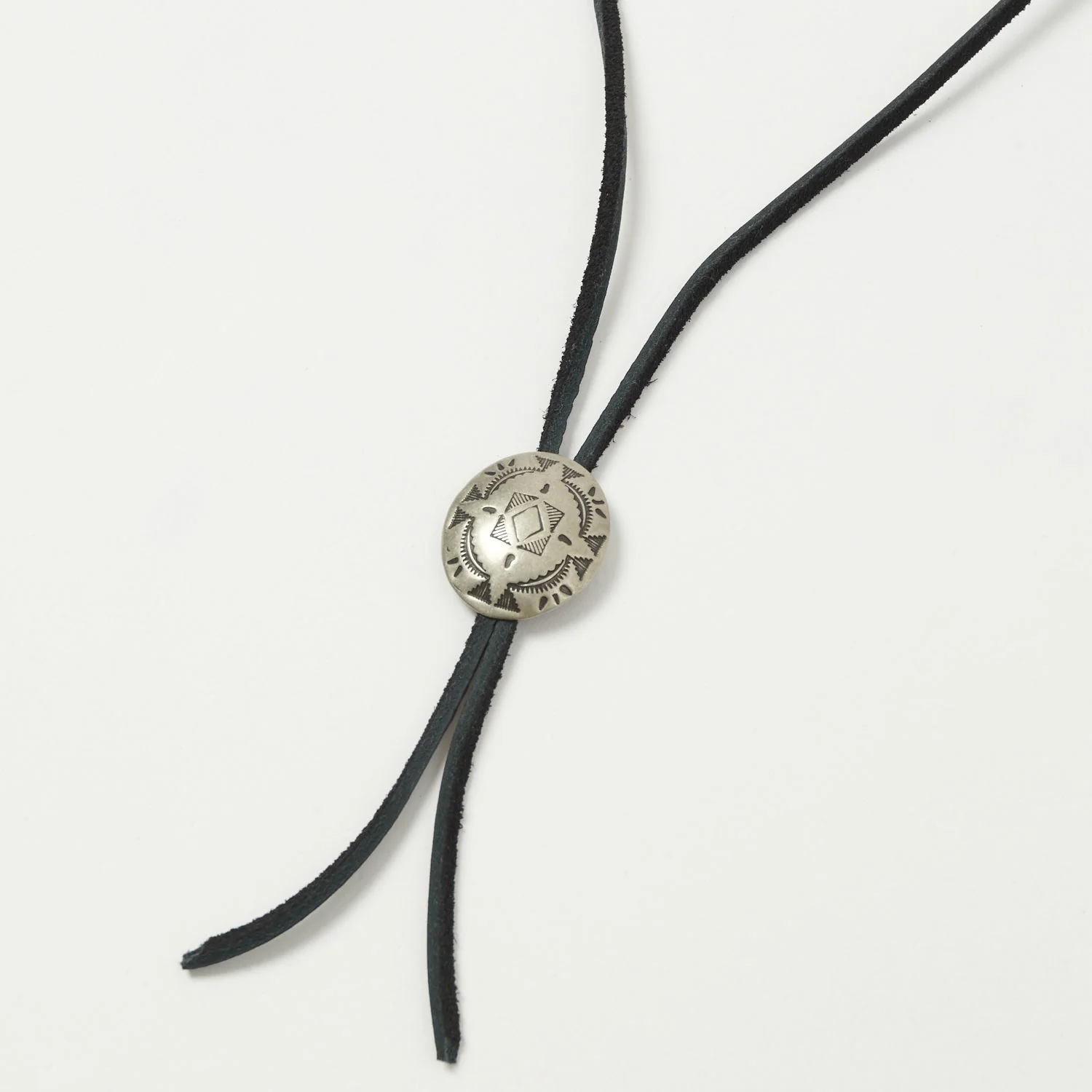 Yuketen Leather Bolo Tie w/Concho - Black - Image 3