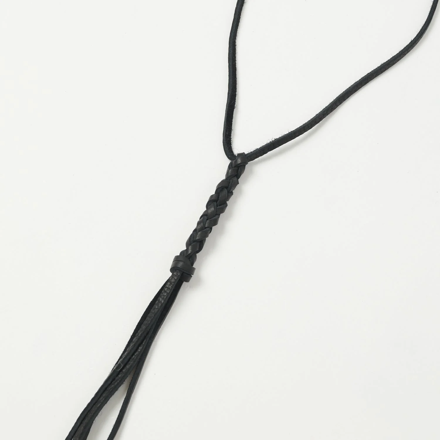Yuketen Braided Leather Necklace - Black - Image 2